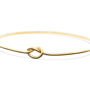 Solid gold love knot bracelet - 14k gold jewelry Mothers Day gifts for her - Infinity bangle unique gift for mom - Friendship bracelet