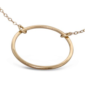 Elegant 14k Gold Karma Circle Necklace: Dainty Pendant for Anniversary, Birthday & Minimalist Jewelry Lovers