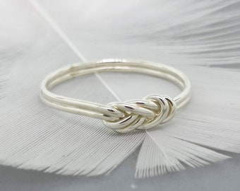 Figure 8 climbing knot rings in sterling silver alternative wedding rings - Celtic knot stoneless engagement rings - Unique Mothers Day gift