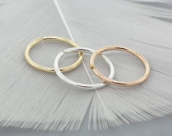 Sleeper earrings available in 14k gold filled huggies or sterling silver - Edgy cartilage hoop earrings unique gift for mom - Sleeper hoops