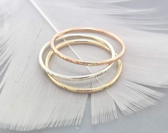 Minimalist rings for womens in 14k gold filled or sterling silver - Stacking rings perfect as pinky ring or knuckle ring - Friendship ring