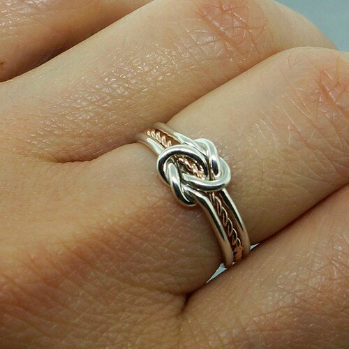 Silver Double Love Knot Promise Ring for Her Infinity Celtic Etsy