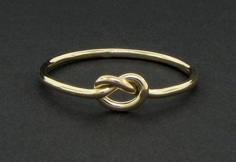 Solid Gold Love Knot Ring Simple Promise Ring for Her Etsy