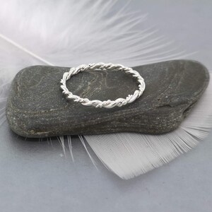 Two-tone Twisted Ring: Sterling Silver & Gold-filled Rope Stacking Ring ...