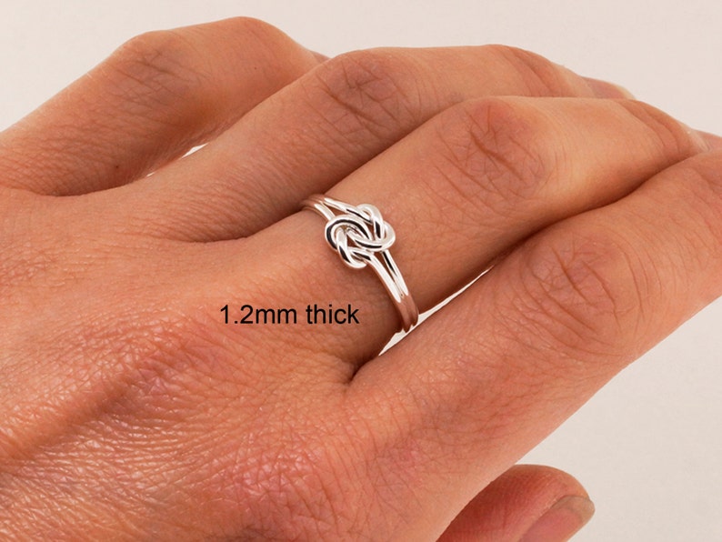 Silver double love knot promise ring for her infinity celtic Etsy