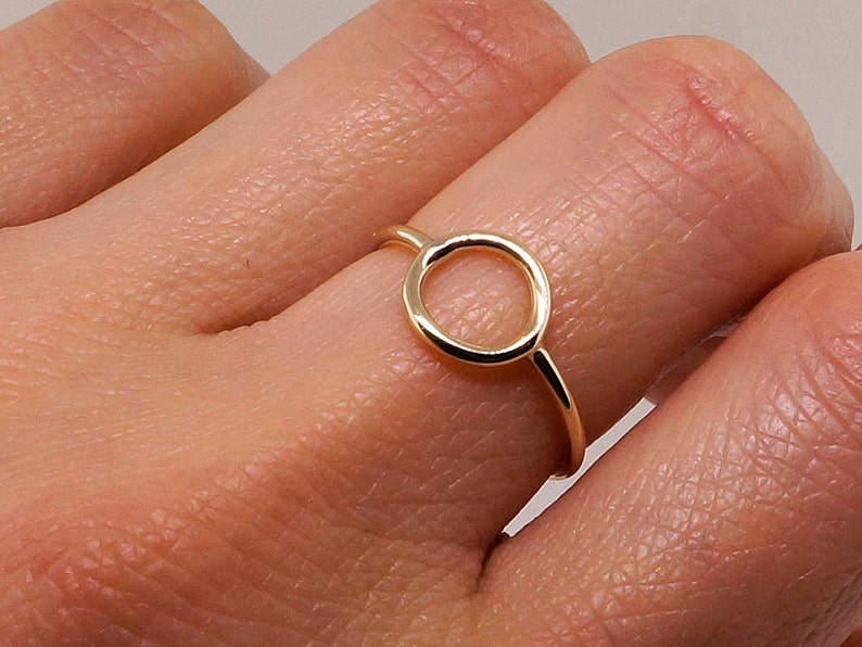 Open circle ring in solid gold 14k jewelry rings for women Karma ring ideal for everyday wear unique gifts for girlfriend image 3