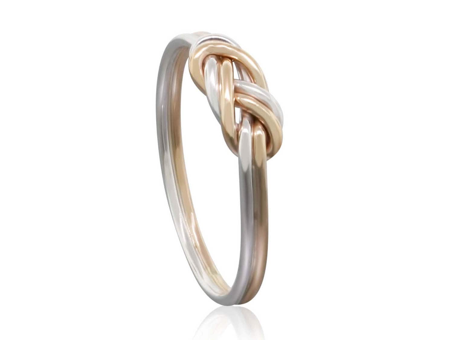 Gold and Silver Climbing Knot Ring Climbing Knot Celtic Ring Etsy