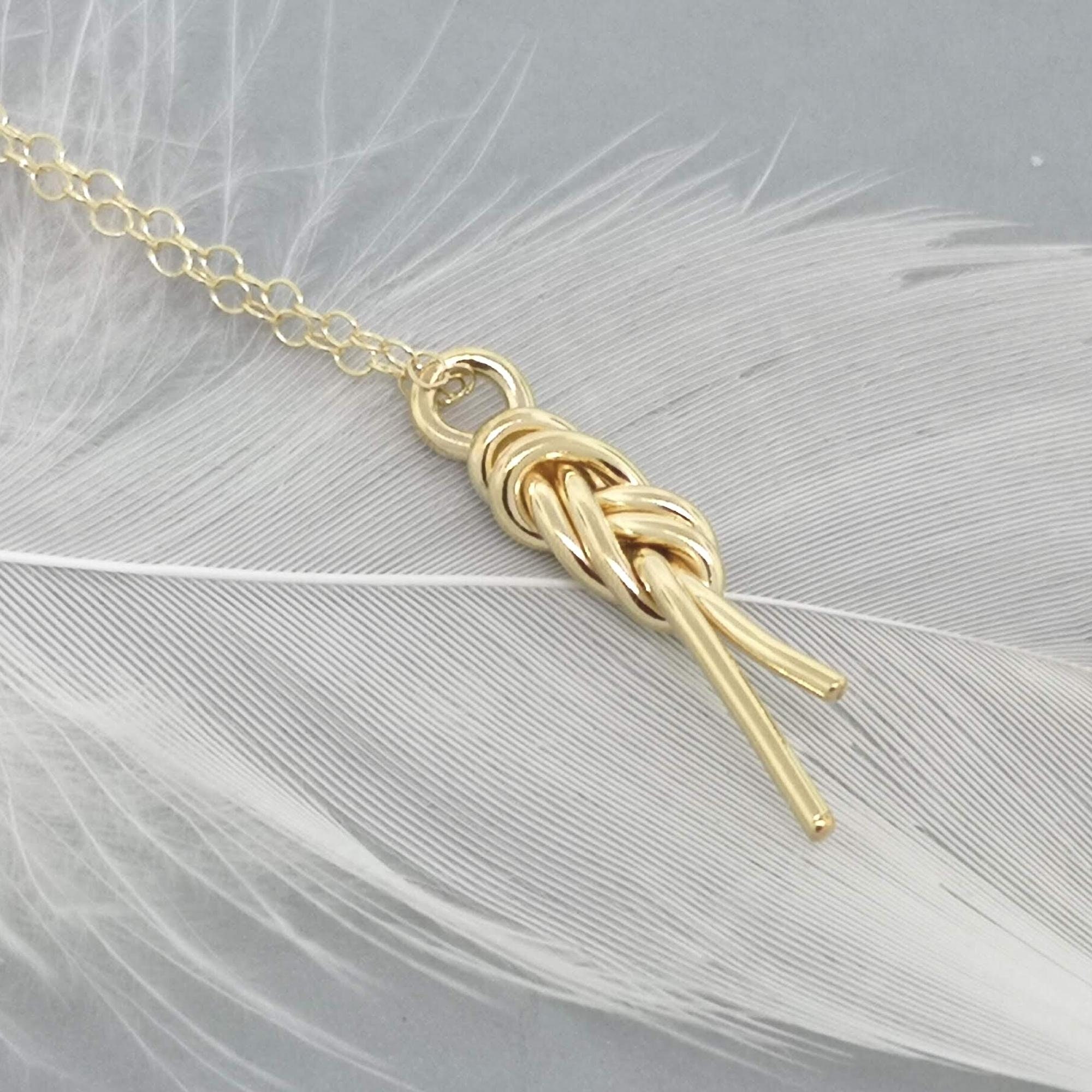 14k Gold Love Knot Necklace - Etsy