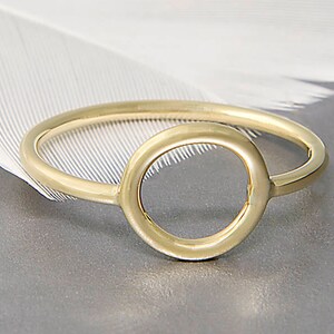 Open circle ring in solid gold 14k jewelry rings for women Karma ring ideal for everyday wear unique gifts for girlfriend image 2