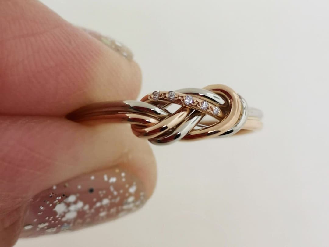 Climbing Knot Ring in Solid 14k Gold Engagement Rings for Her With Five