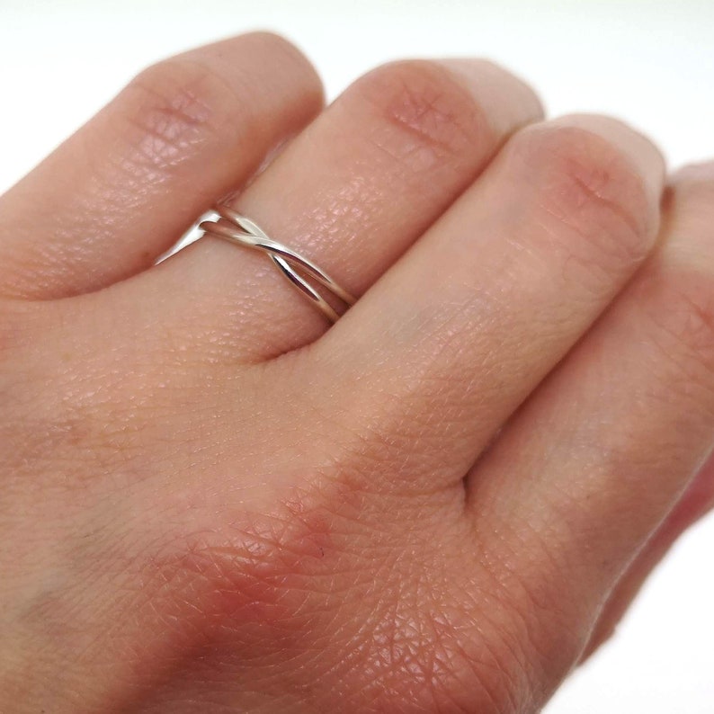 Sterling Silver X Ring Criss Cross Promise Ring for Her or Etsy