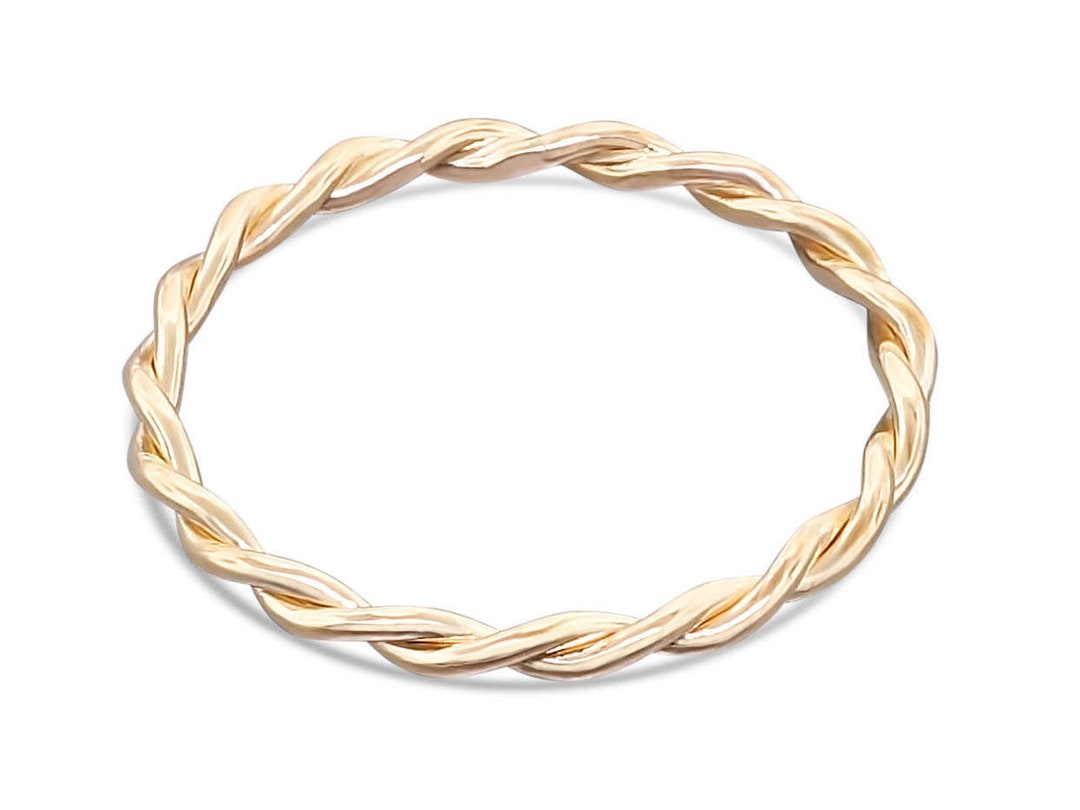 Gold Simple Twisted Stacking Ring Thin and Delicate Gold - Etsy