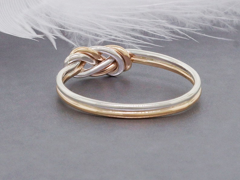 Gold and Silver Engagement Ring Climbing Knot Celtic Ring Etsy