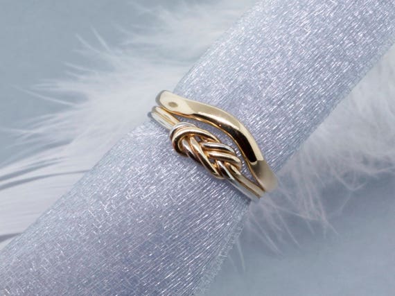 Buy Two-tone Climbing Knot Engagement Ring: 14k Gold  display picture 1