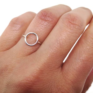 Purity open circle ring in sterling silver Karma ring unique gifts for mom Dainty commitment rings for women ideal prom jewelry image 4