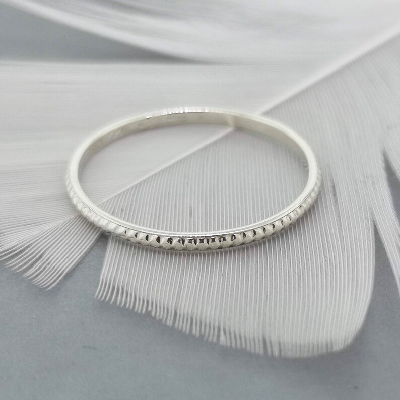 Dainty stacking ring in sterling silver or gold filled delicate knuckle or midi ring with small dots