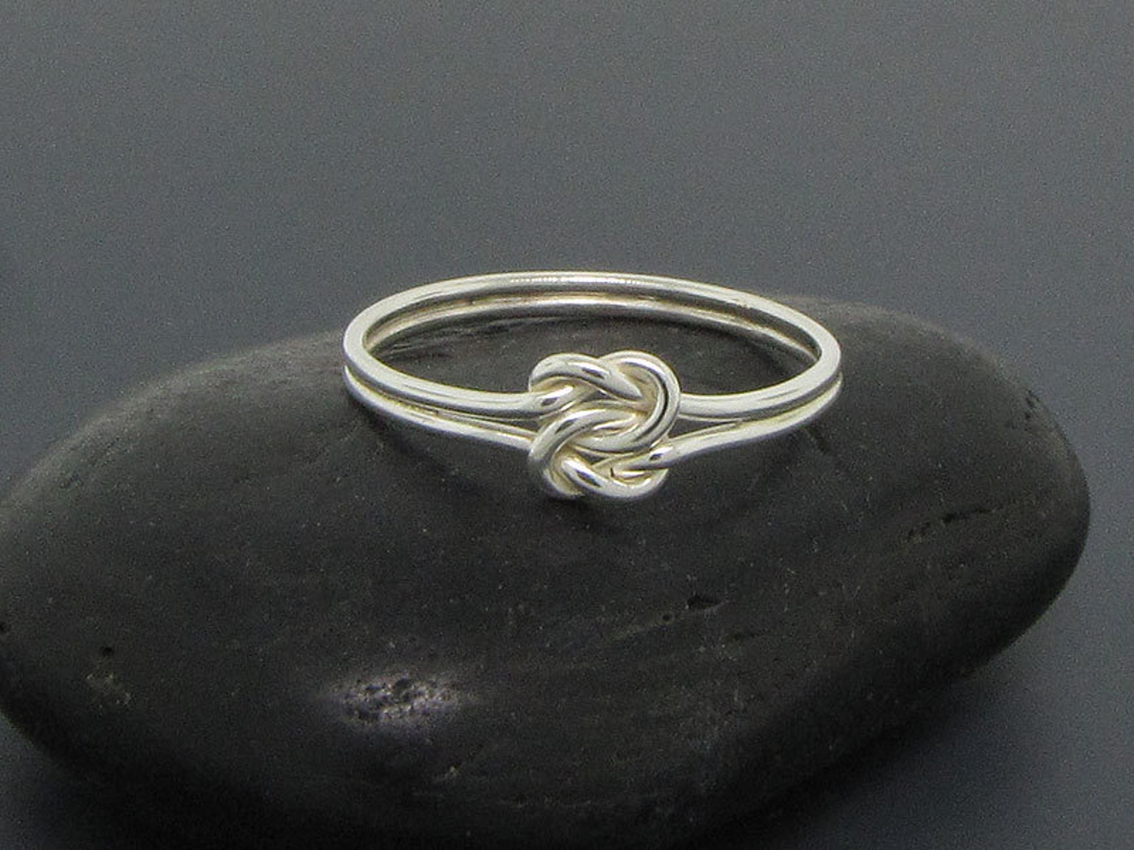Silver double love knot promise ring for her infinity celtic Etsy