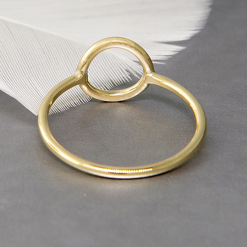 Open circle ring in solid gold 14k jewelry rings for women Karma ring ideal for everyday wear unique gifts for girlfriend image 4