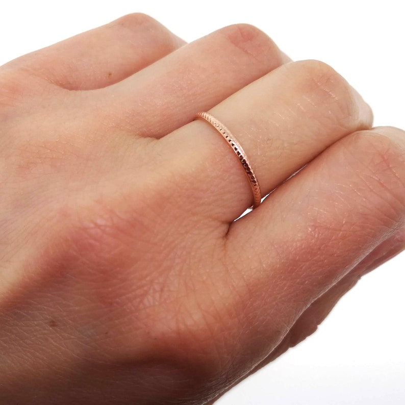 Dainty stacking ring in sterling silver or gold filled delicate knuckle or midi ring with small dots