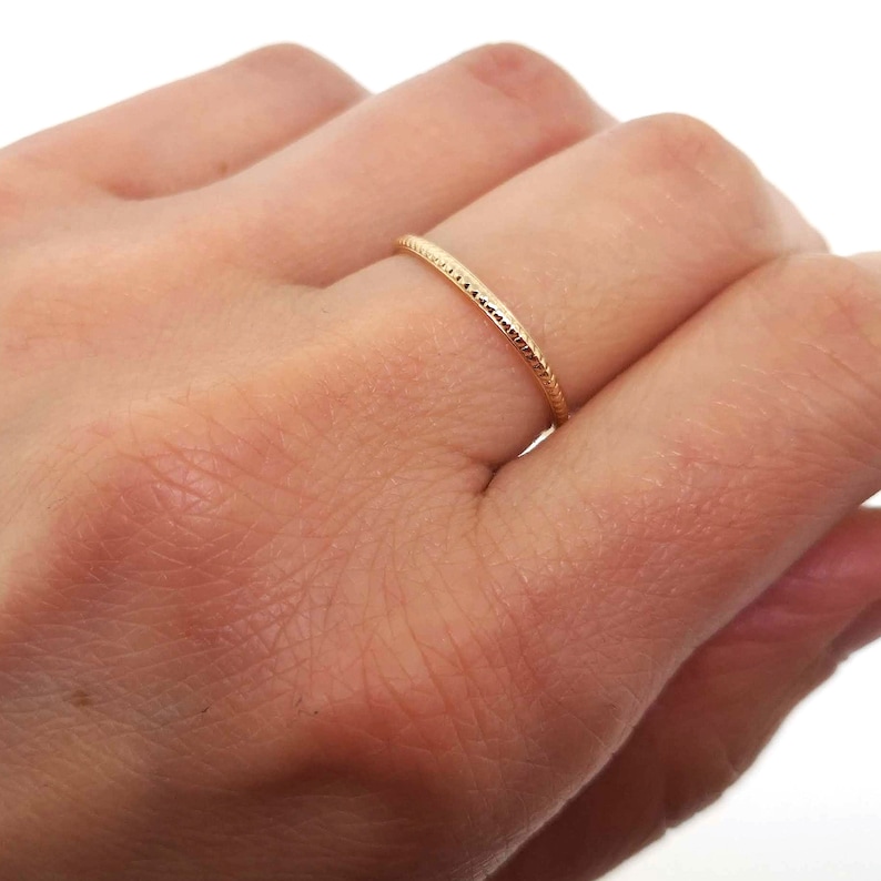 Dainty stacking ring in sterling silver or gold filled delicate knuckle or midi ring with small dots