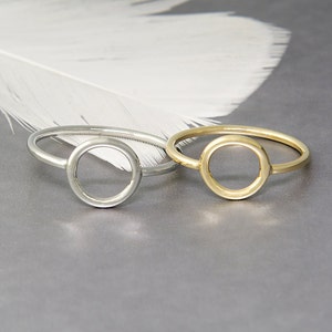 Open circle ring in solid gold 14k jewelry rings for women Karma ring ideal for everyday wear unique gifts for girlfriend image 5