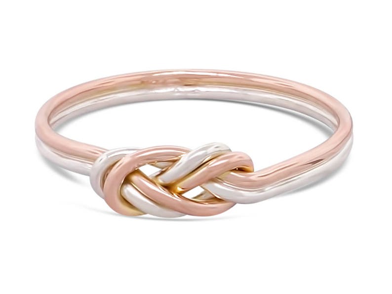 Gold and Silver Engagement Ring Climbing Knot Celtic Ring Etsy