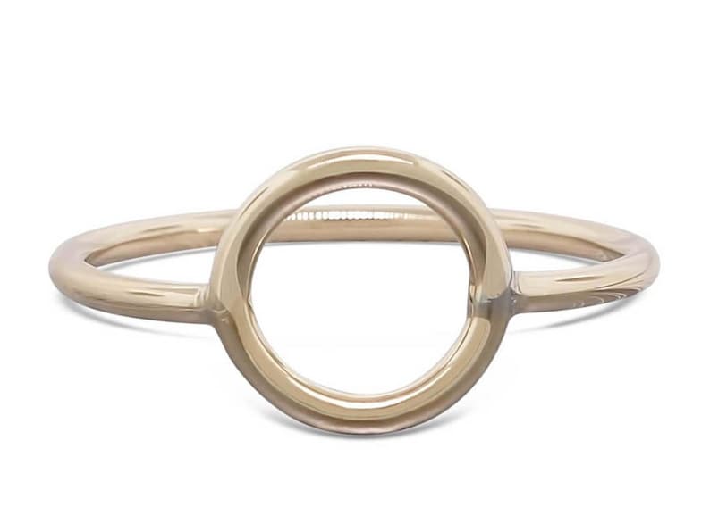 Open circle ring in solid gold 14k jewelry rings for women Karma ring ideal for everyday wear unique gifts for girlfriend image 1