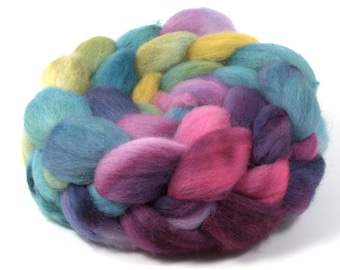 Hand Painted Blue Faced Leicester Roving (4oz) | Combed Top for Spinning and Felting