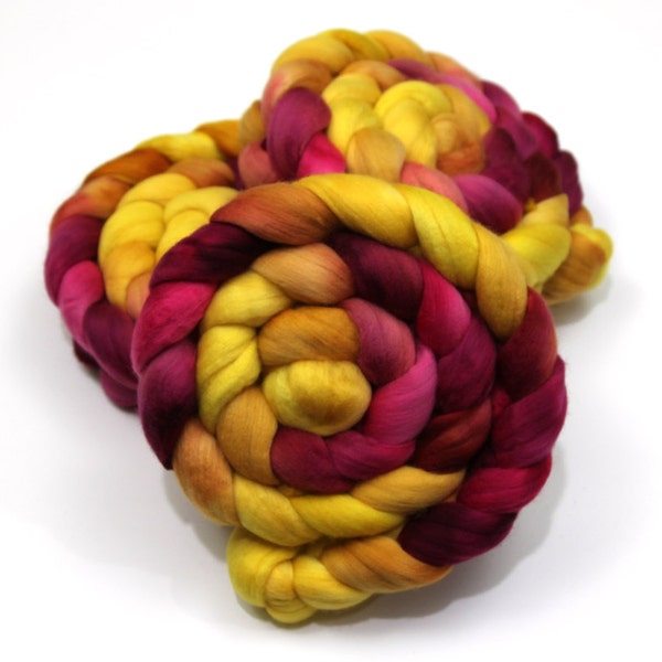 Ultrafine Merino Wool Roving (Combed Top) - 15.5 Micron - Luxury Handpainted Fiber for Spinning or Felting