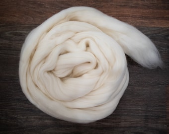 Rambouillet Wool Roving (Combed Top) for Felting or Spinning