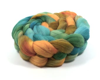 Hand Painted Rambouillet Roving (4oz) | Combed Top for Spinning and Felting