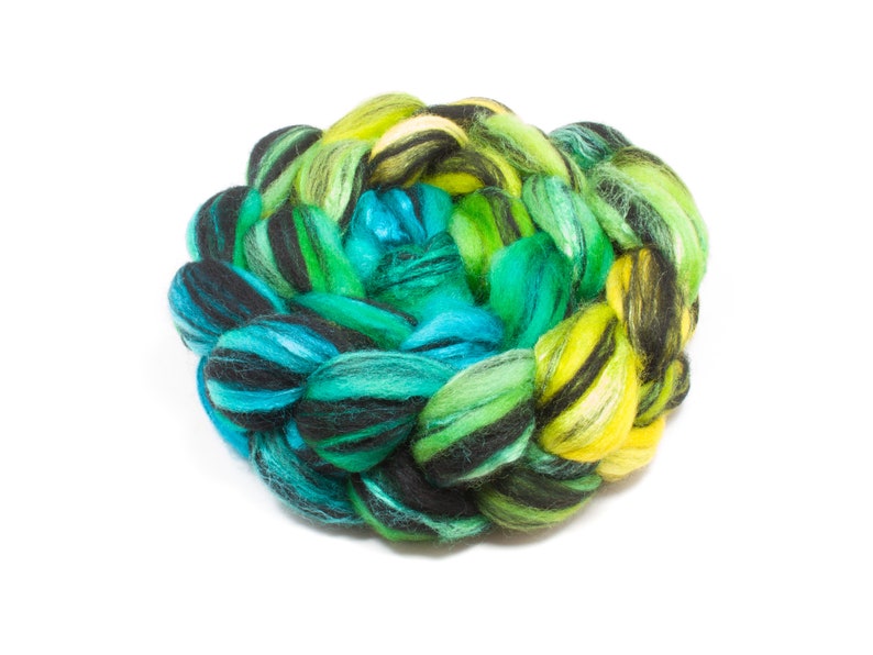 Combed Top Roving for Spinning and Felting 4oz Blueface Leicester BFL Wool Silk