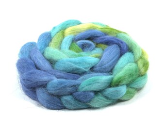 Hand Painted Suri Alpaca Roving (4oz) | Combed Top for Spinning and Felting