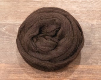 Natural Black Jacob Wool Fiber - Undyed Roving for Spinning or Felting (4 oz)