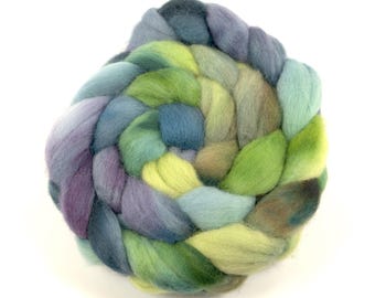 Hand Painted Blue Faced Leicester Roving (4oz) | Combed Top for Spinning and Felting