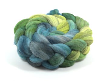 Hand Painted Merino Humbug Roving (4oz) | Combed Top for Spinning and Felting