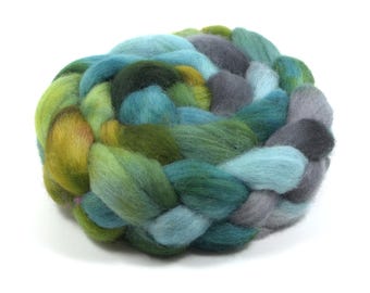 Hand Painted Blue Faced Leicester Roving (4oz) | Combed Top for Spinning and Felting