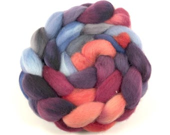 Hand Painted Blue Faced Leicester Roving (4oz) | Combed Top for Spinning and Felting