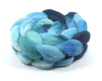 Hand Painted Blue Faced Leicester Roving (4oz) | Combed Top for Spinning and Felting
