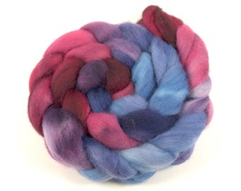 Hand Painted Blue Faced Leicester Roving (4oz) | Combed Top for Spinning and Felting