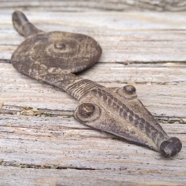 Lobi Bronze Amulet Coiled Snake Serpent Burkina Faso West African Pendant