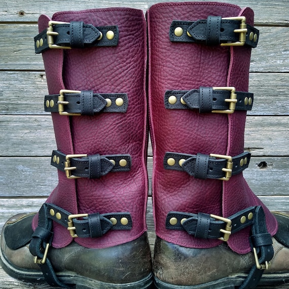 Motorcycle Leather Boot Spats Inspired Boba Fett Leather Boot