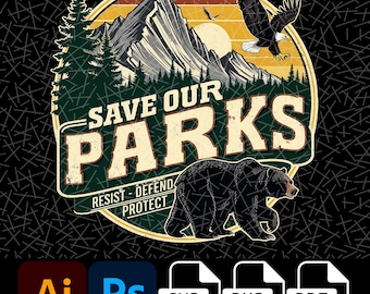 ALT US National Park Resist Bears Png,Protect Our National Parks Defund Doge Parks Not Profits Png, Resist Save Our Parks Bears Png,Svg,Psd.