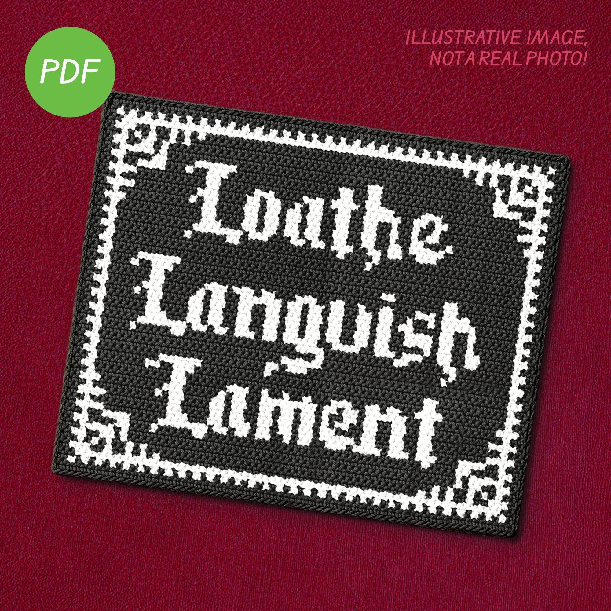 PDF PATTERN: Loathe Languish Lament | Digital Crochet Tapestry Pattern | Download | Medieval | Home Decor | Gothic