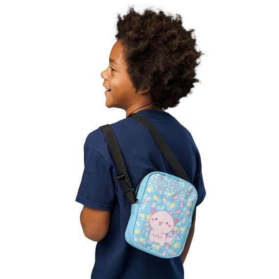 7582 Blue Axolotl Backpack Purse Leather Shoulder Bag with Zipper Cute Yuyamidu Cute Axolotl Backpack with Lunch Box for Girls 10  main image 4