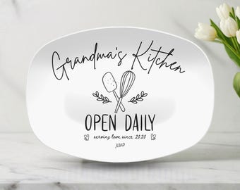 Custom Grandma's Kitchen Platter - Personalized Keepsake Gift for Nana with Name & Year