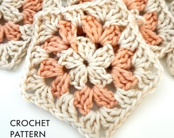Pentagon Granny Square Pattern + diagram, PDF instant download, beginner friendly, blanket building