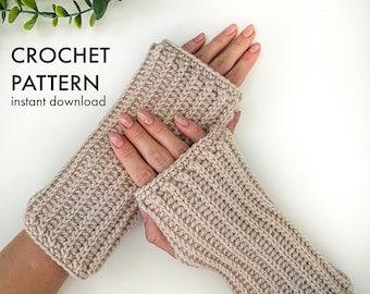 Easy Crochet Mittens Pattern PDF - Beginner Friendly Fingerless Gloves Tutorial