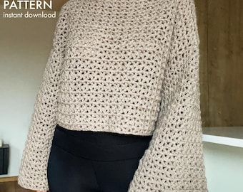 Beginner-Friendly Crochet Sweater Pattern PDF –  Oversized Sweater