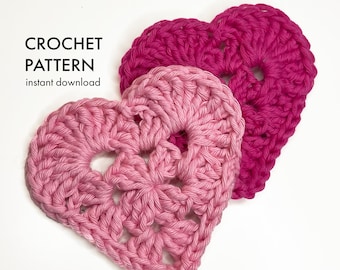 Crochet Granny Heart Easy PDF Pattern, Instant download